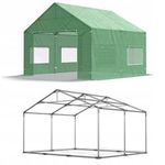 Садовая теплица PRO EXTRA 4x4x3.15 м, площадь 16 кв.м, армированная пленка, 2 двери, зеленый цвет