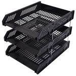 Suport pentru documente Deli DLE9209-02 Set 3 tavite suprapozabile Simpli, negru