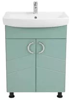 Dulap pentru lavoar Mashtab 12465 Alpin (CL) cu 2 uși 600x370x850 Turcoaz mat-Antracit