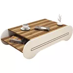 Măsuţă cafea Trendy Cool, Nuc, Alb 120x30x63cm
