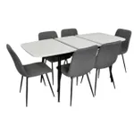 Комплект стол и стулья Evelin di Costacurta стол DT-532R B + 6 стульев YTC-078B Bjorn-13 (Grey)