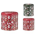 Decor de Crăciun și Anul Nou Promstore 20283.2 Cutie de Craciun D17cm, H18cm Brazi, ursuleti, metal