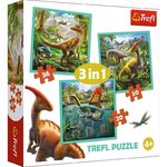 Головоломка Trefl 34837 Puzzles 3in1 World of Dinosaur