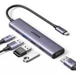 USB Hub Ugreen 15495 HUB 5 in 1 USB-C, Grey