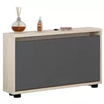 Raft pentru încălțăminte Mobildor-Lux Leo Slim 70x16x47H cm Sonoma/Anthracite