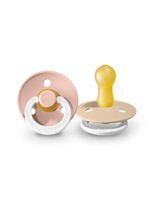 Suzete din latex rotunde BIBS Colour (0-6 luni) Vanilla Night & Blush Night - 2 buc