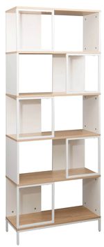 Raft de birou Deco Loreto 6 nivele 70x30x180H Oak/White