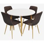 Комплект стол и стулья Evelin di Costacurta стол DT-402-1Wo + 4 стула YTC-080Wo Dark brown