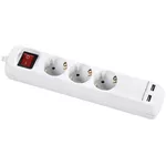 Удлинитель электрический Scame 387.203 Prelungitor selly 3xSchuko+2usb pci 3m 3g1 alb