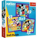 Puzzle Trefl 34894 Puzzle 3in1 Mickey and his merry crew, Disney Mickey Mourse and Friends