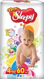 Sleepy подгузники для детей 4, 8-18кг. 60шт