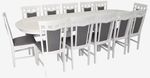 Комплект стол и стулья Evelin di Costacurta стол HV-33V White + 12 стульев Deppa R White/NV-10WP Grey