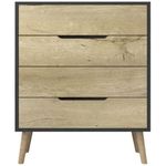 Comodă Trendy Flora-Anthracite, Sapphire Oak, 78x95x45cm (GTR008146)