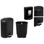 Урна для мусора 5five 55779 Siliflex 6l, negru cu pedala