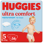 Подгузники для мальчиков Huggies Ultra Comfort 5 (12-22 kg), 56 шт.