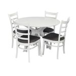 Комплект стол и стулья Evelin di Costacurta стол Raffles Round White (d=960) + 4 стула COCO White/NV-10WP Grey