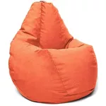 Кресло-мешок BeanBag BM5990, Кресло Груша из велюра Maserrati, XL, оранжевый