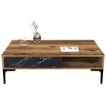 Журнальный столик Trendy Istanbul, Nuc, Marmura Neagra 105x32x60cm