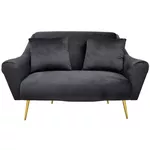 Canapea Deco GLORIOSA(2 locuri) BLACK MS01-84+Gold Leg