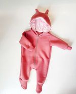 Комбинезон Pampy от 0 до 3 месяцев dark pink с начёсом