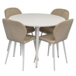 Комплект стол и стулья Evelin di Costacurta стол DT-402-5Wh + 4 стула YTC-064Wh Light beige