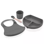 Set de masa din silicon BabyJem Grey (4 piese)