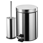Accesoriu pentru WC Bisk 05899 Set 3L si perie WC inox, crom