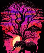 Tablou pe numere Strateg 58068 Elefant in safari 30x40cm (fundal negru)