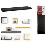 Полка декоративная 5five 55756 80x23.5x3.8cm Fixy negru MDF