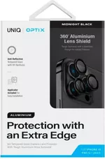 Стекло защитное для смартфона UNIQ Optix Aluminium Camera Lens Protector for iPhone 15 Pro, Black