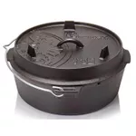 Ceaun grătar Petromax Dutch Oven 6L cu capac si fund plat, fonta