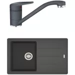 Chiuvetă bucătărie cu bateria Franke 114.0660.642 BFG 611-78 + Novara Plus Negru
