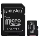 Флеш карта памяти SD Kingston SDCS2/32GB, microSD Class10 UHS-I + SD adapter, Canvas Select Plus