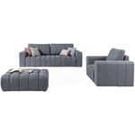 Набор мягкой мебели Eltap Lazaro 3+1+Pouf Primo 89 (Blue-Gray)