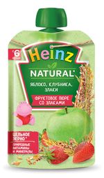 Piure Heinz cereale cu mere și căpșuni (6+ luni), 90gr.