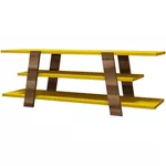 Comodă TV Trendy Floare, Nuc, Galben 120x42x33cm