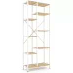 Cтеллаж складской Nex Home Raft metalic Loft Cascade 1780x700x300mm, 7 nivele, PAL, White / Oak Artisan