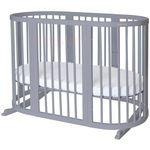 Кроватка Ingvart 1727012 Круглая умная кровать 9 в 1, серая (трансформируемая), 72x72x120 см