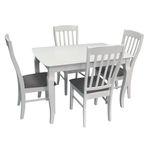 Комплект стол и стулья Evelin di Costacurta стол HV-29V White + 6 стула Wenyi White/Grey