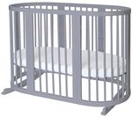 Pătuț Ingvart 1727012 9in1 Smart Bed Rotund Gri (transformabil), 72x72x120cm