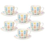 Чашка Tognana 54090 Набор чашек и блюдец Wiki, 6 предметов, фарфор