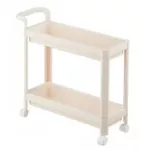 Этажерка miscellaneous RM48 Raft cu rotile, 2 nivele, plastic, alb