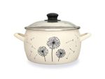 Кастрюля эмалированная Одуванчик 22cm, 5.7l, крышка стекло
