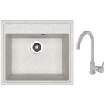 Мойка кухонная со смесителем Dr.Gans Nika 570 + SanDonna F 7073 gri