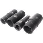 Набор головок, бит, насадок JTC JTC-4267 Набор головок для извлечения поврежденных болтов и гаек 2-ух сторониe (17, 19, 21 мм)