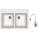 Мойка кухонная со смесителем Dr.Gans Astra 780 + SanDonna F 9995 alb