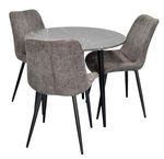 Комплект стол и стулья Evelin di Costacurta стол DT-404-6B + 3 стула YTC-055B Dark grey