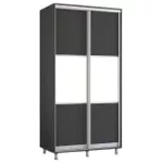 Dulap Mobildor-Lux Aron-P 1.0m-1.8m uși glisante din PAL orizontal (120x60x210H cm) Anthracite