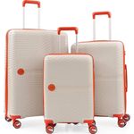 Valiză CCS 5239 Set White/Orange