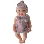 Păpușă Essa DF12-014C Bebe fetiță în rochiță roz, 30 cm